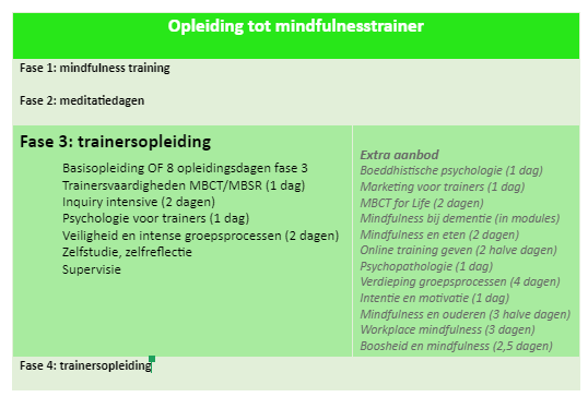 Fase 3 opleiding mindfulness trainer